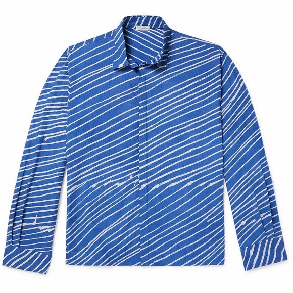 NEVER WORN Post-Imperial - Lagos Striped Cotton Shirt - Blue - Picture 1 of 3